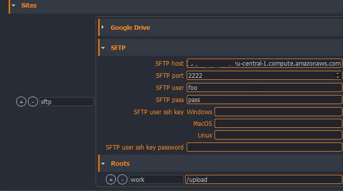 SFTP connection